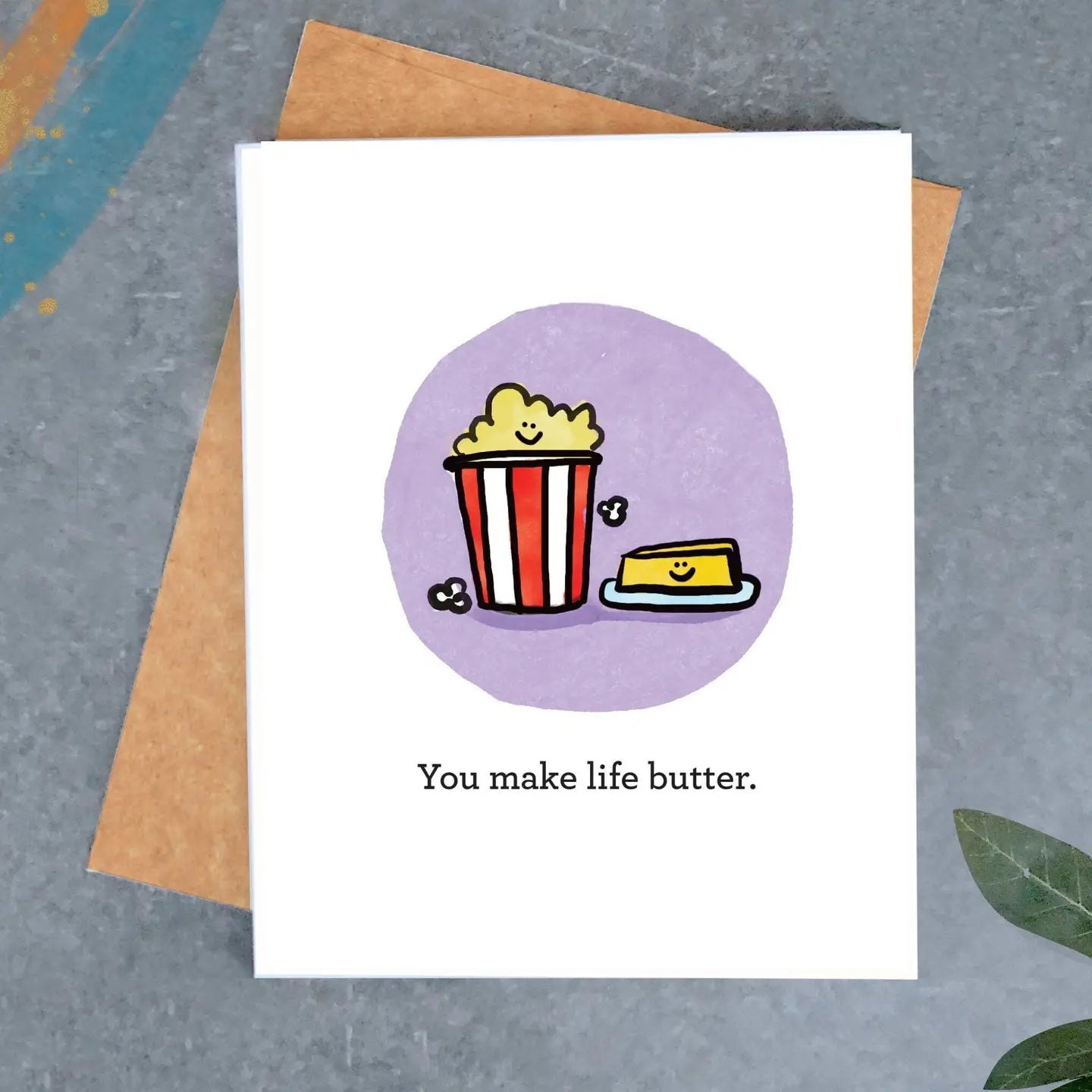 Popcorn and Butter Friendship Card