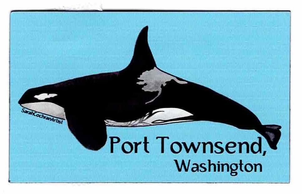 Orca Location Magnet - Port Townsend Whale Magnet - State