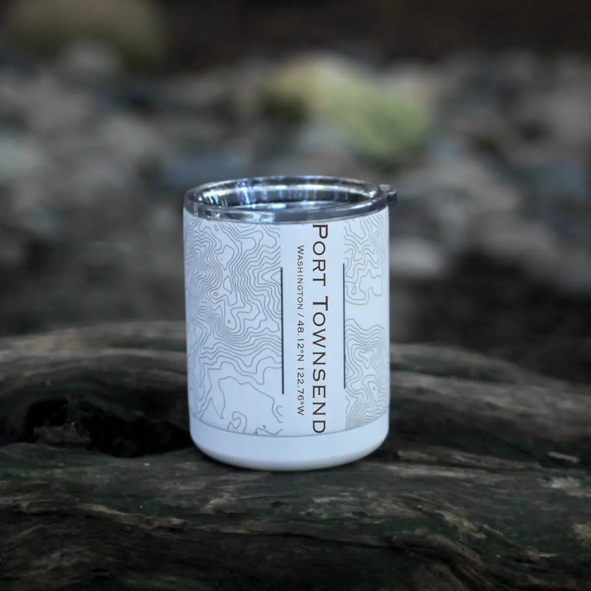 Port Townsend Wa Map Insulated Cup in Matte White