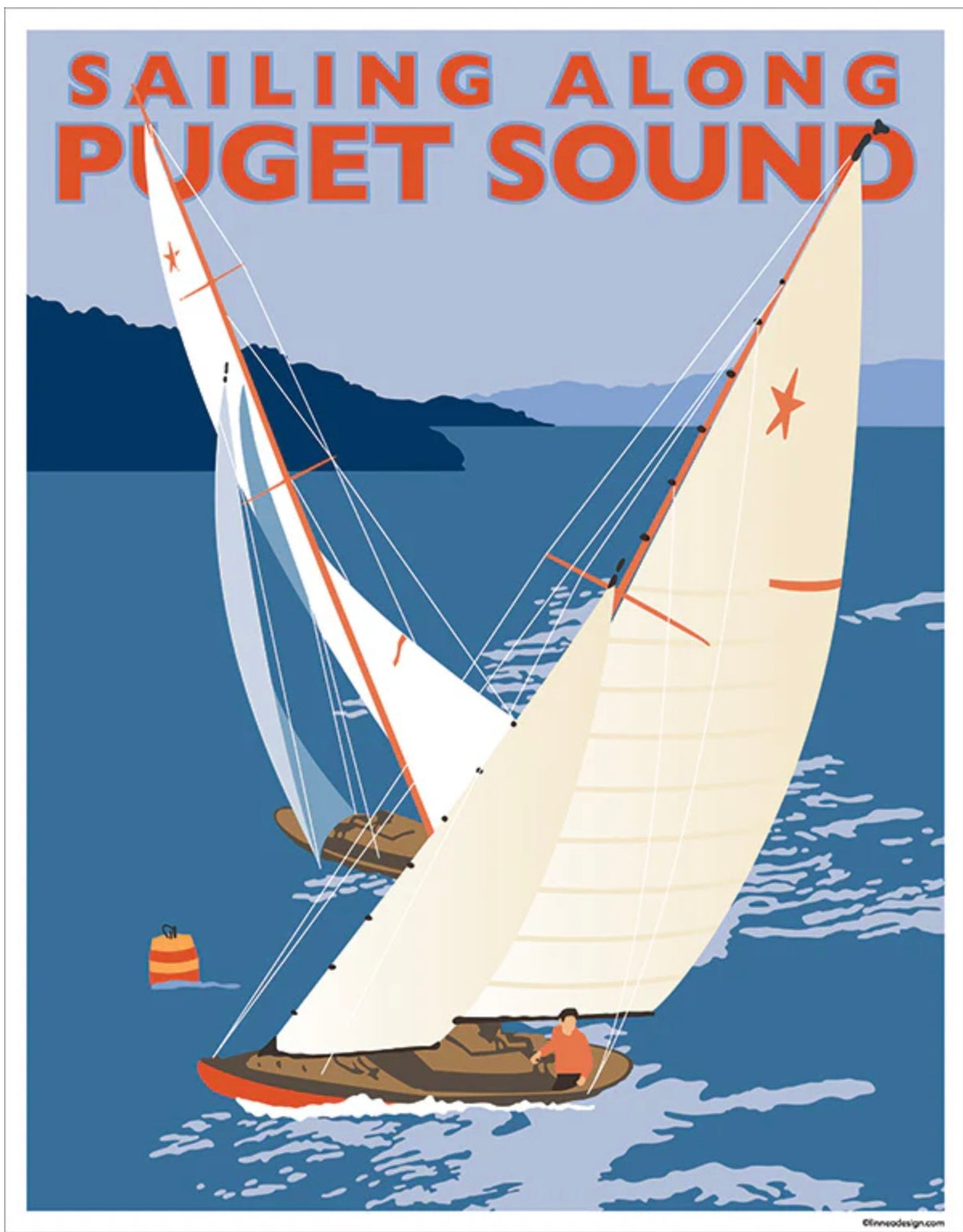 Puget Sound Sailing Art Print