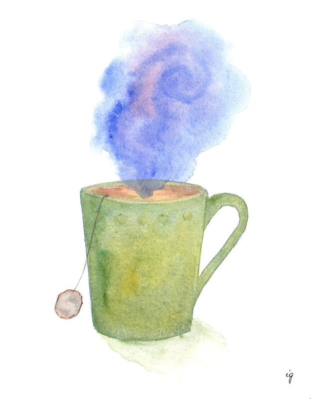 Purple Coffee Greeting Card