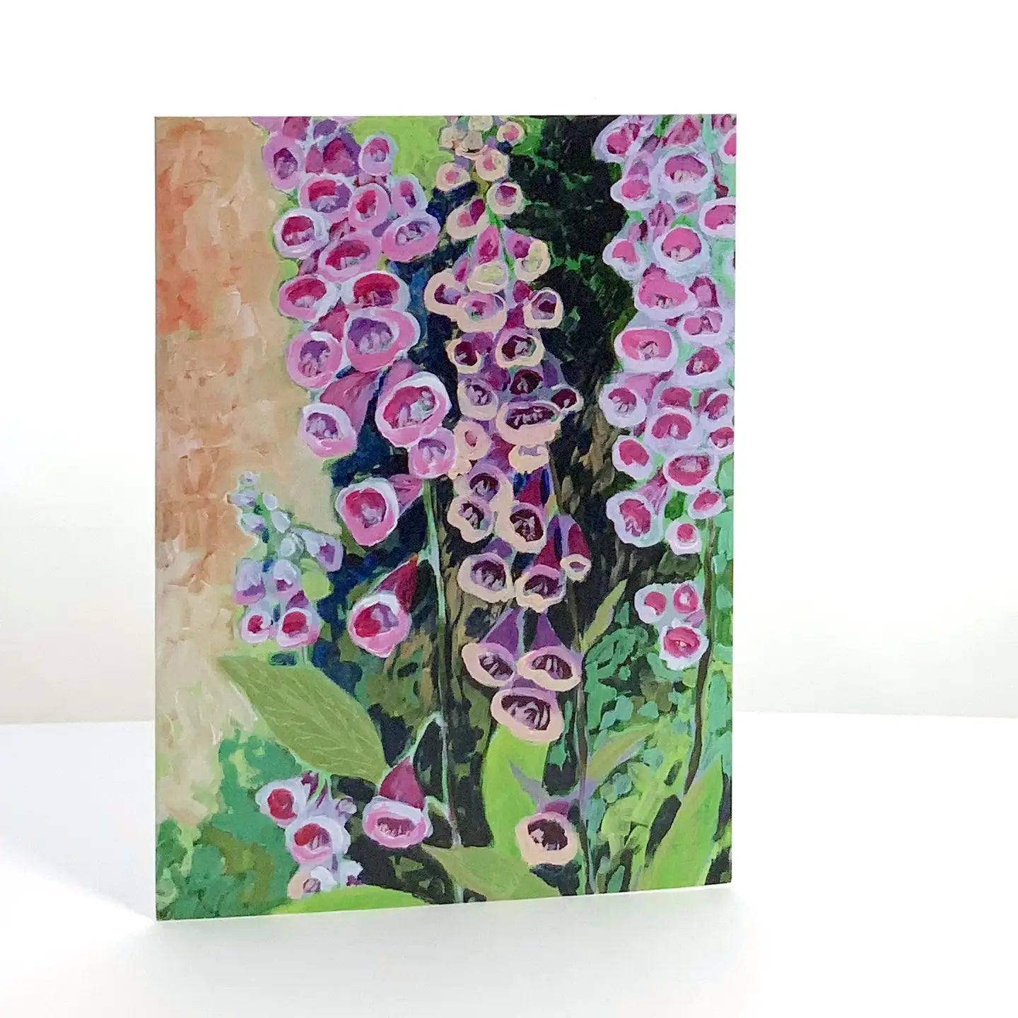 Purple Floral Blank Note Card