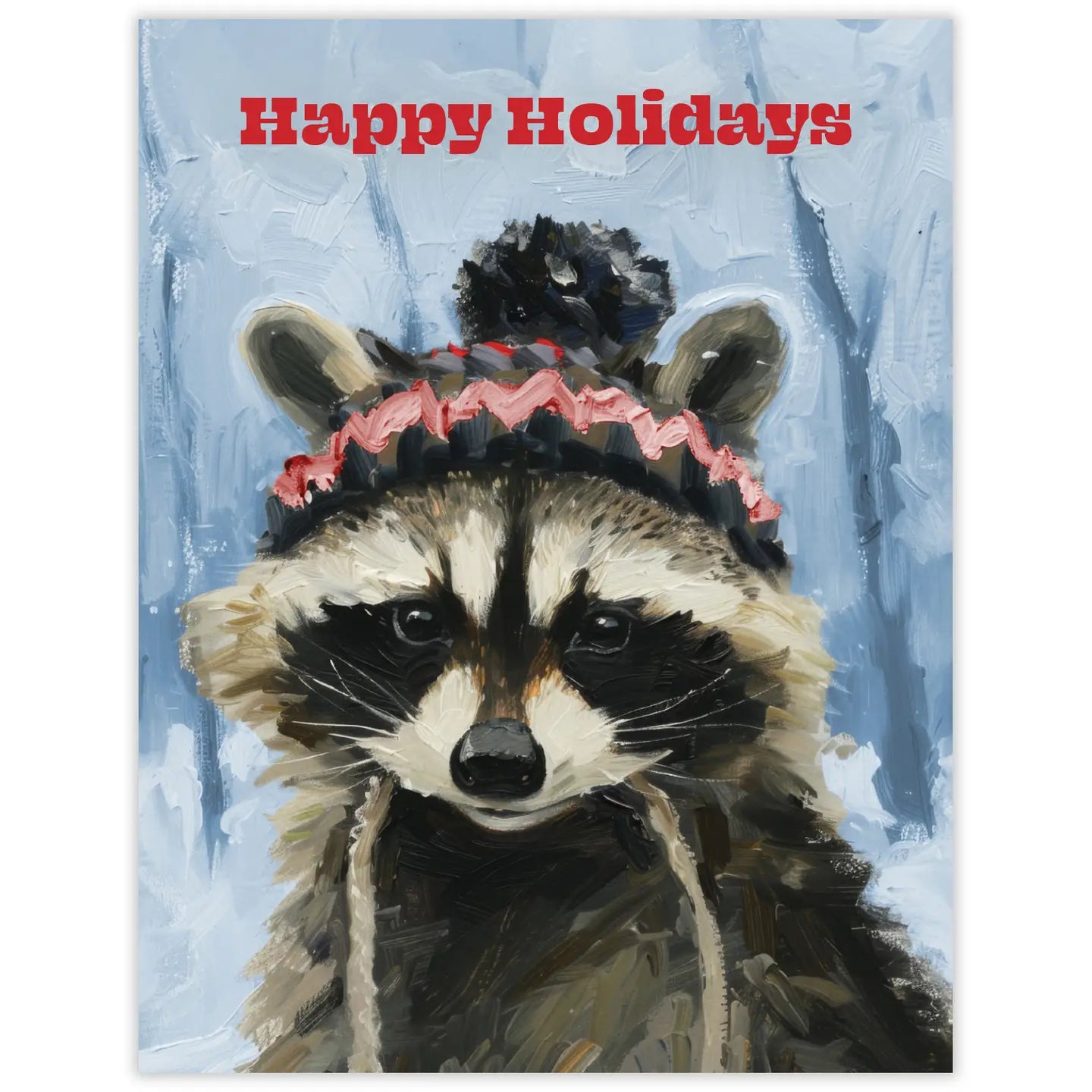 Raccoon Happy Holidays Season's Greetings Card