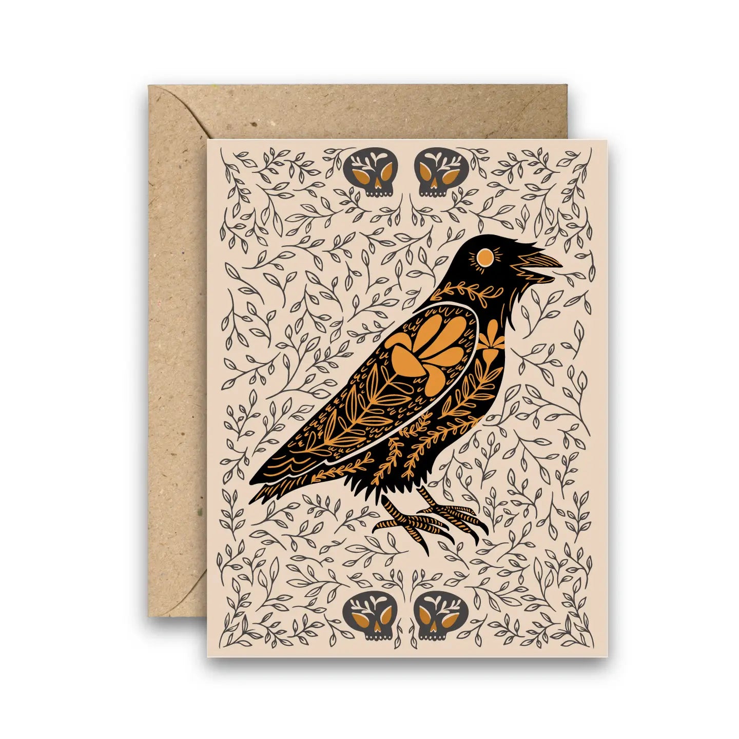 Raven Dark Omens Greeting Card