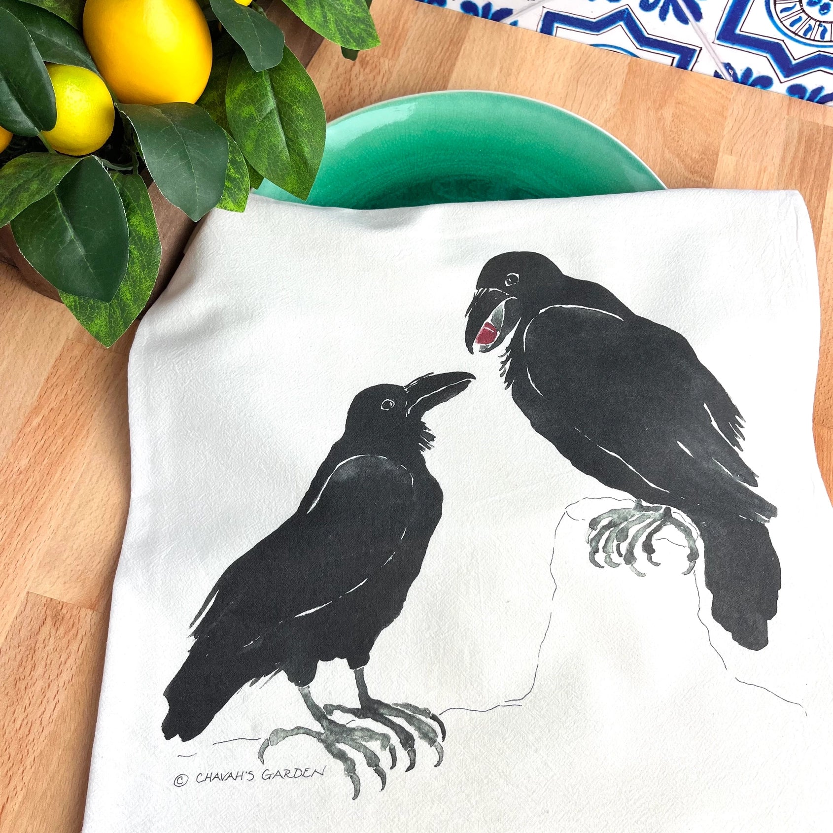 Ravens Flour Sack Tea Towels