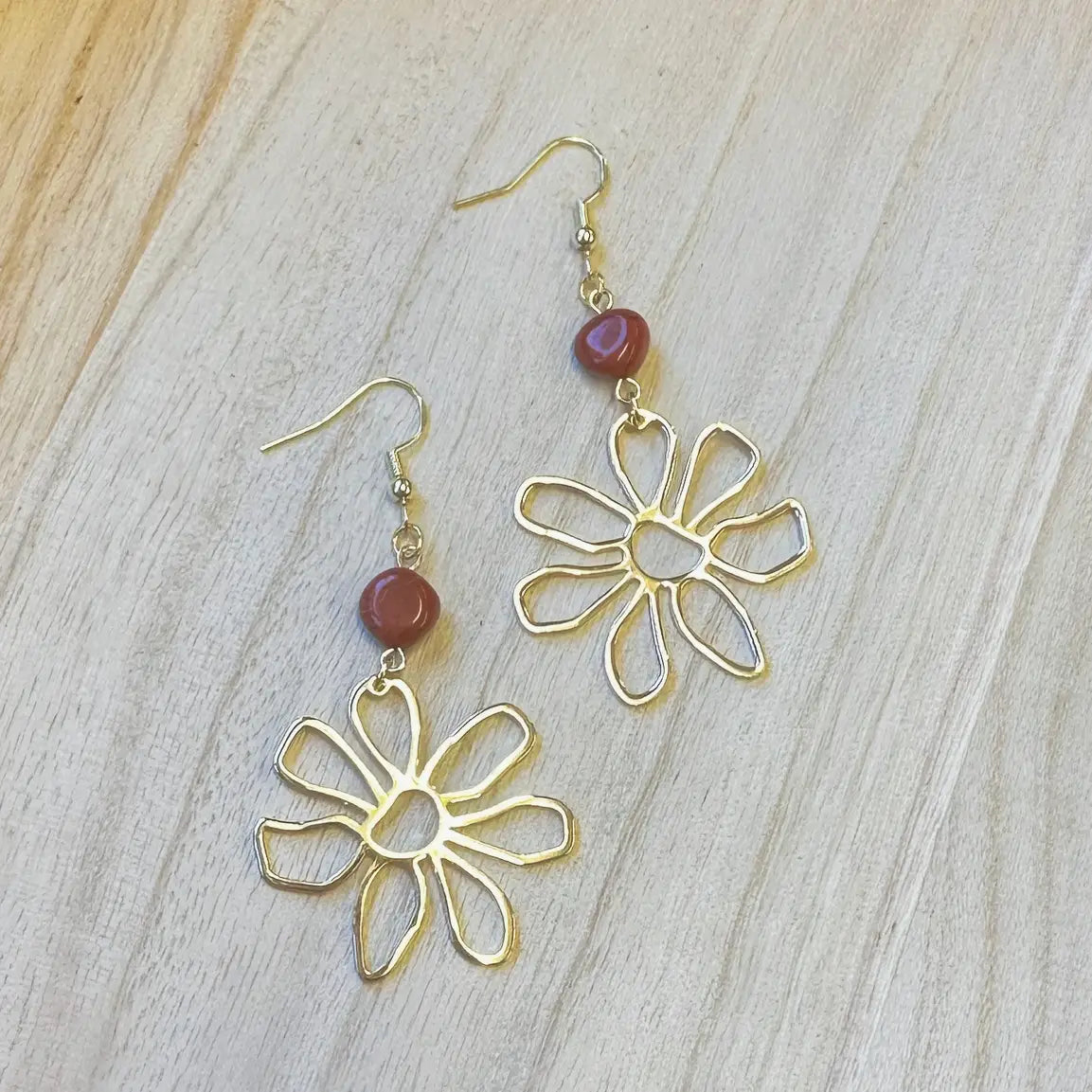 Crystal Gold Filled Flowers Earrings