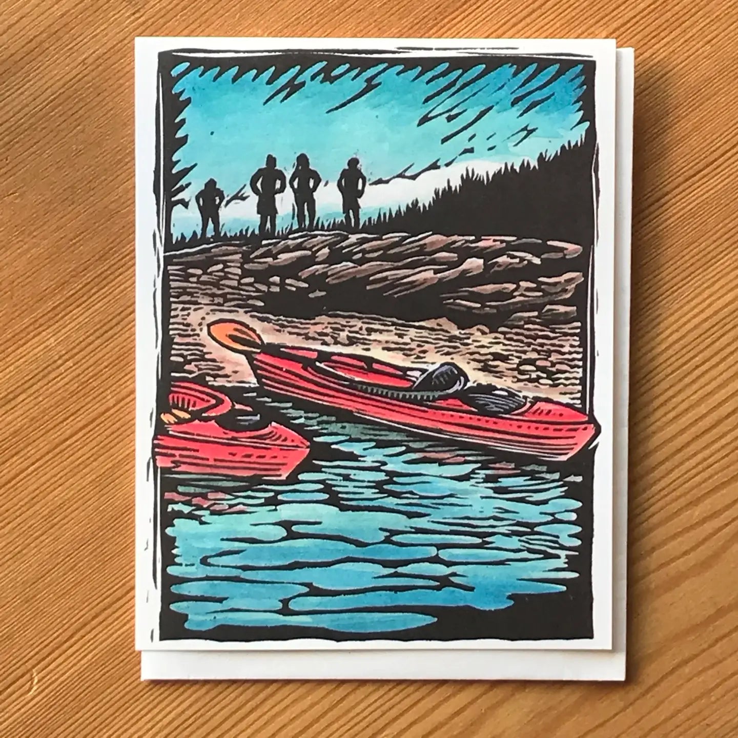 Red Kayaks Blank Inside Card