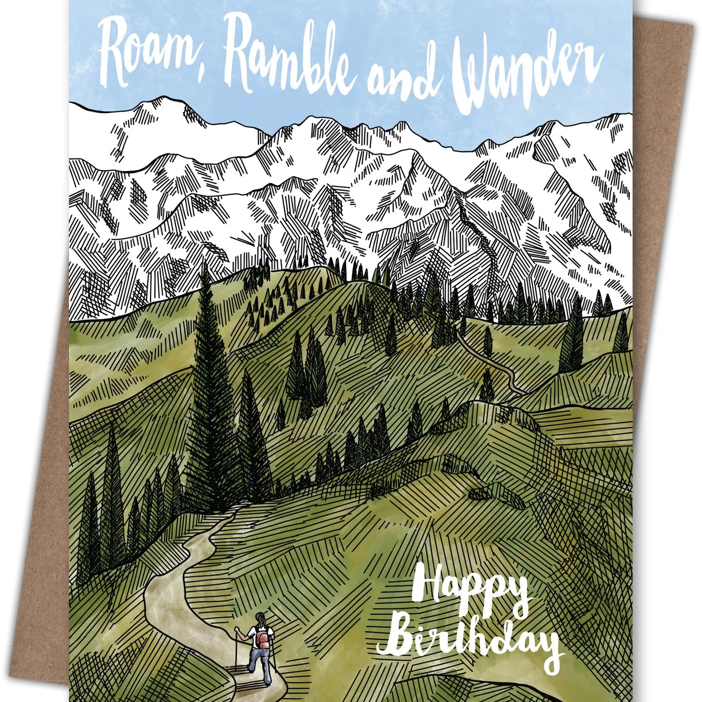 Roam Ramble Wander Birthday Card