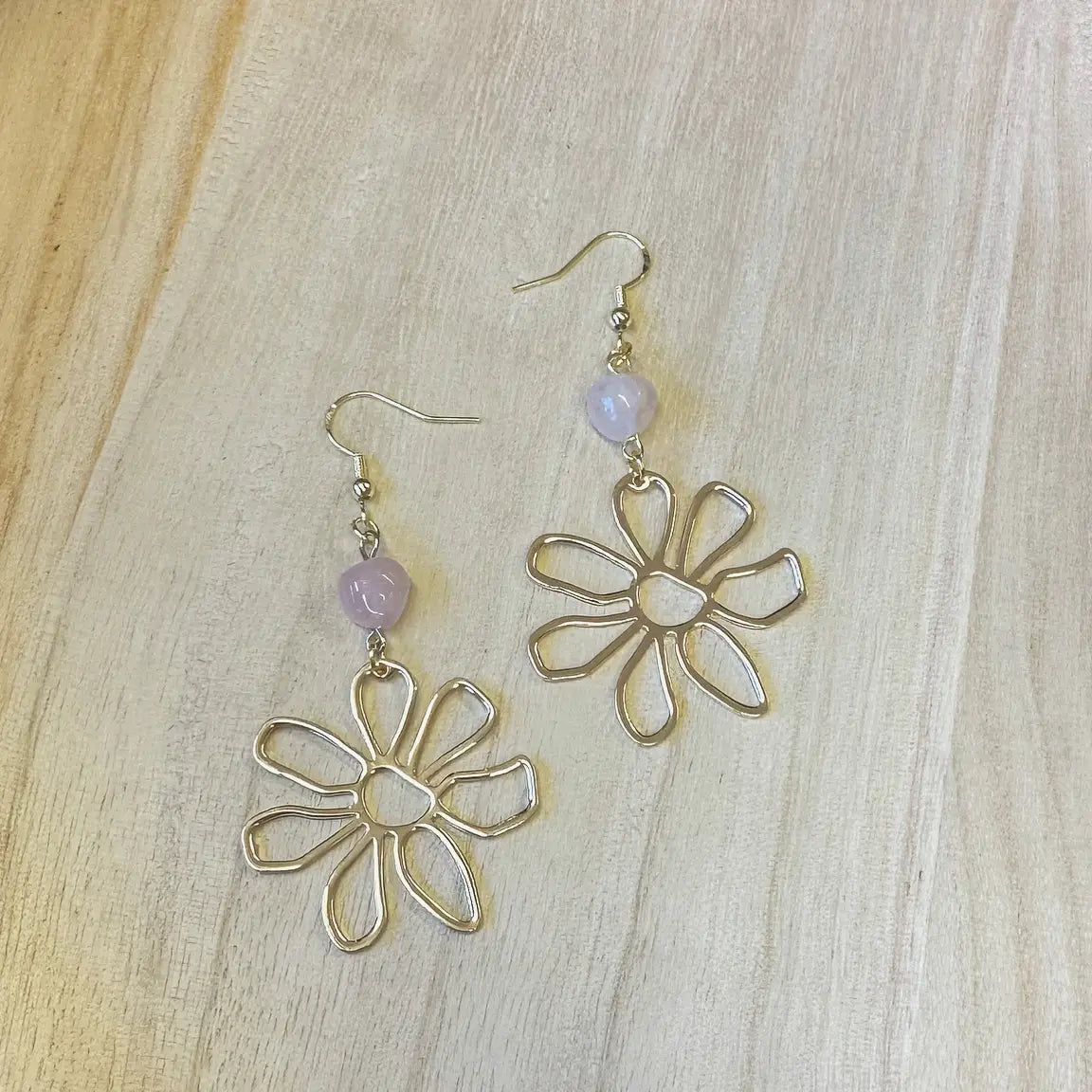 Crystal Gold Filled Flowers Earrings