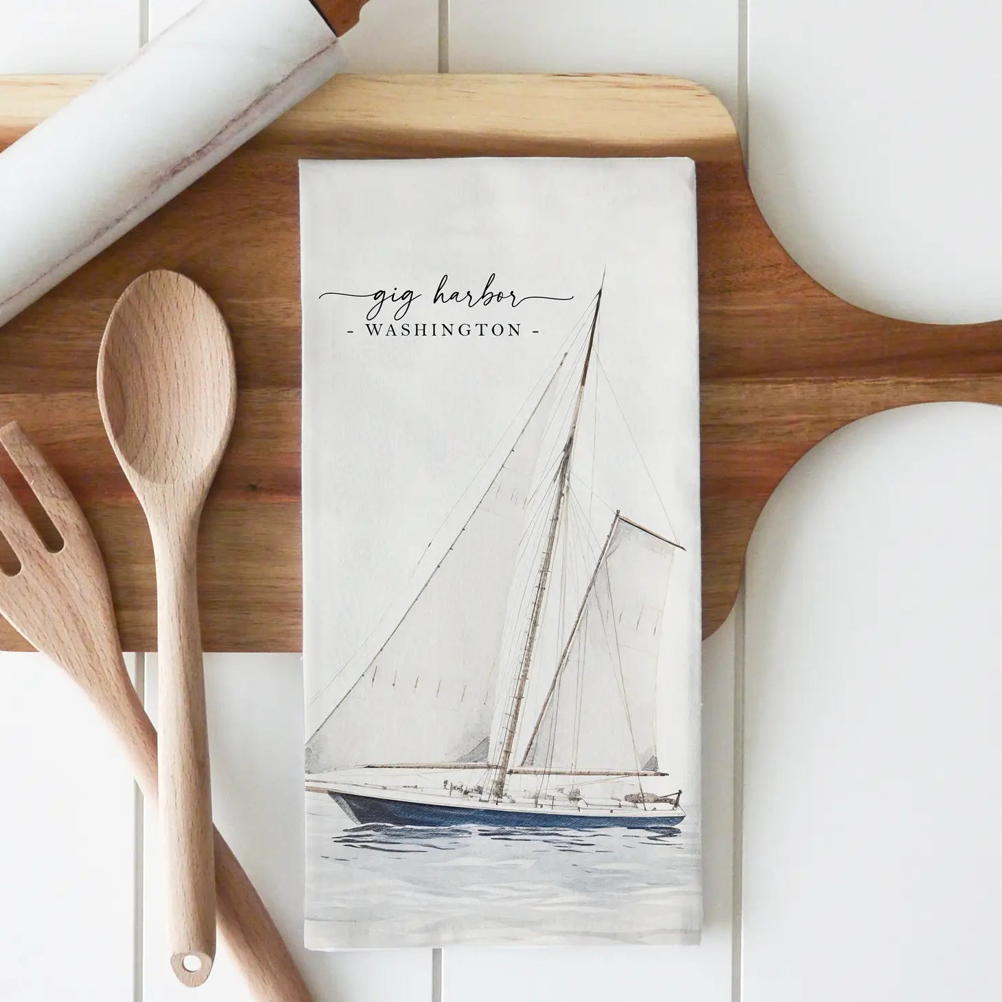 Port Townsend Sailboat Tea Towel