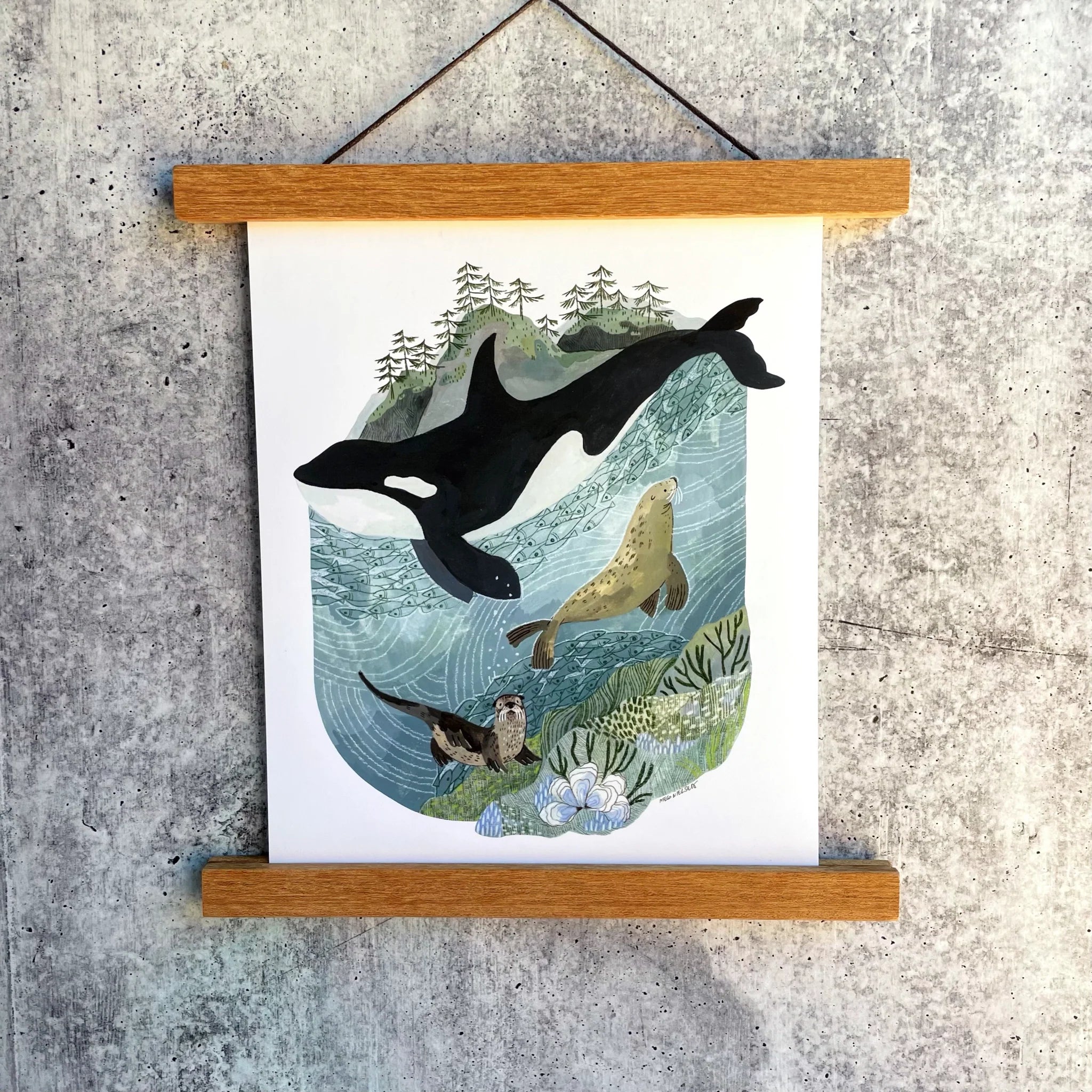 San Juan Orcas Art Print