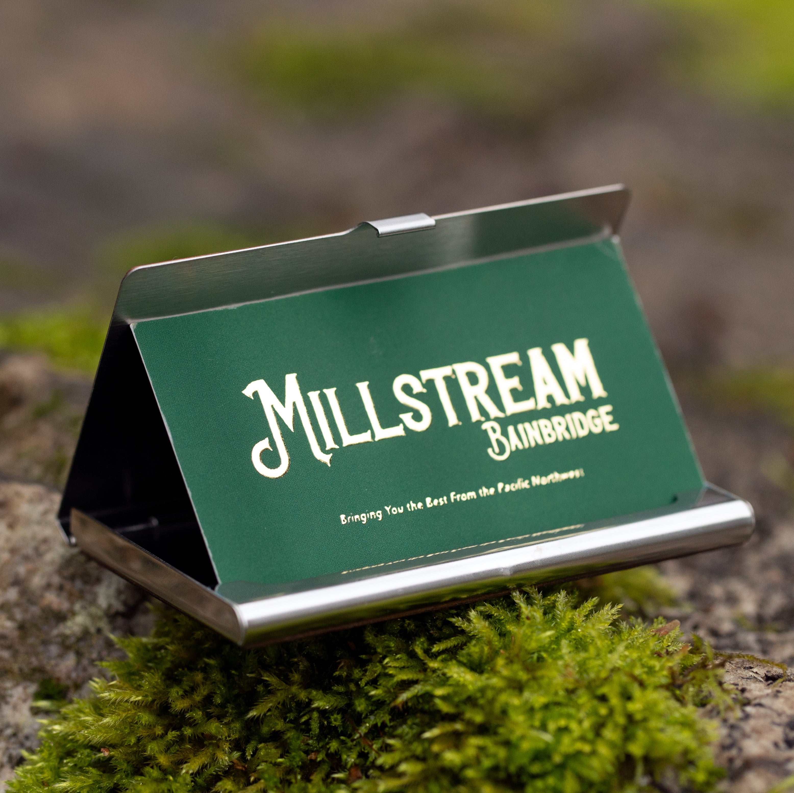 Handmade Wooden Business Card Holder (Sawtooth Mountains)