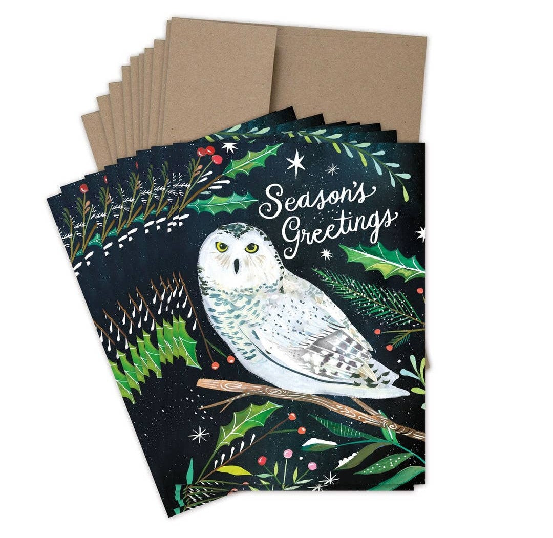 Snowy Owl Boxed Holiday Cards
