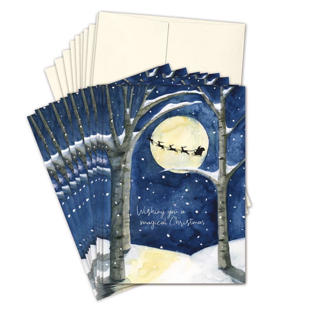 Santa in the Sky Boxed Holiday Cards