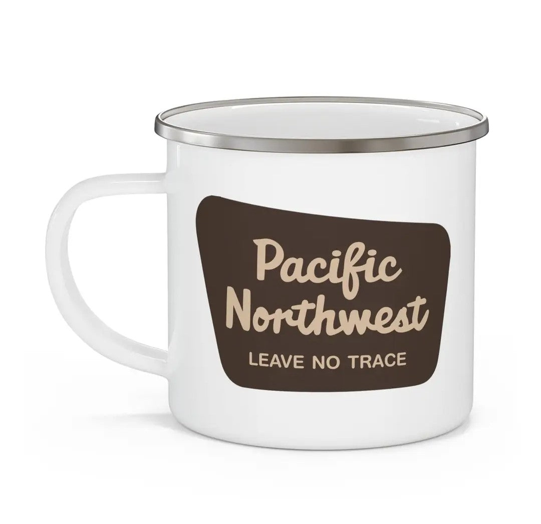 Pacific Northwest National Forest Enamel Camping Mug