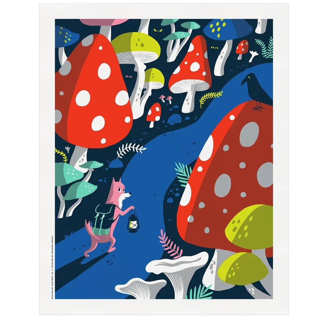 Mushroom Forest Art Print