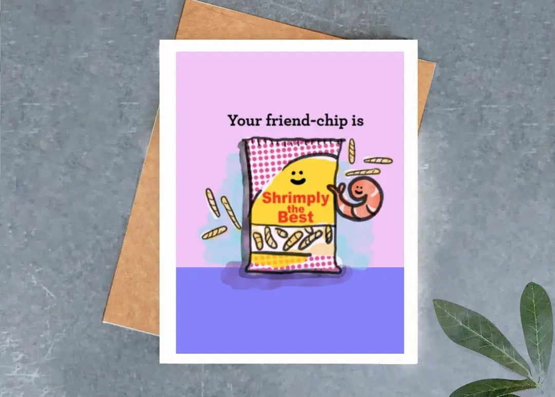 Shrimp Chip Friendship Greeting Card