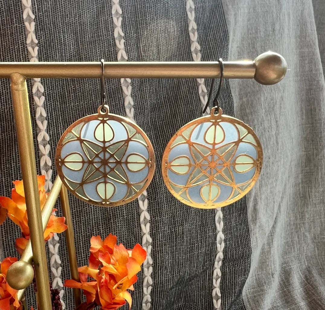 Cathedral // Stained Glass Resin Earrings