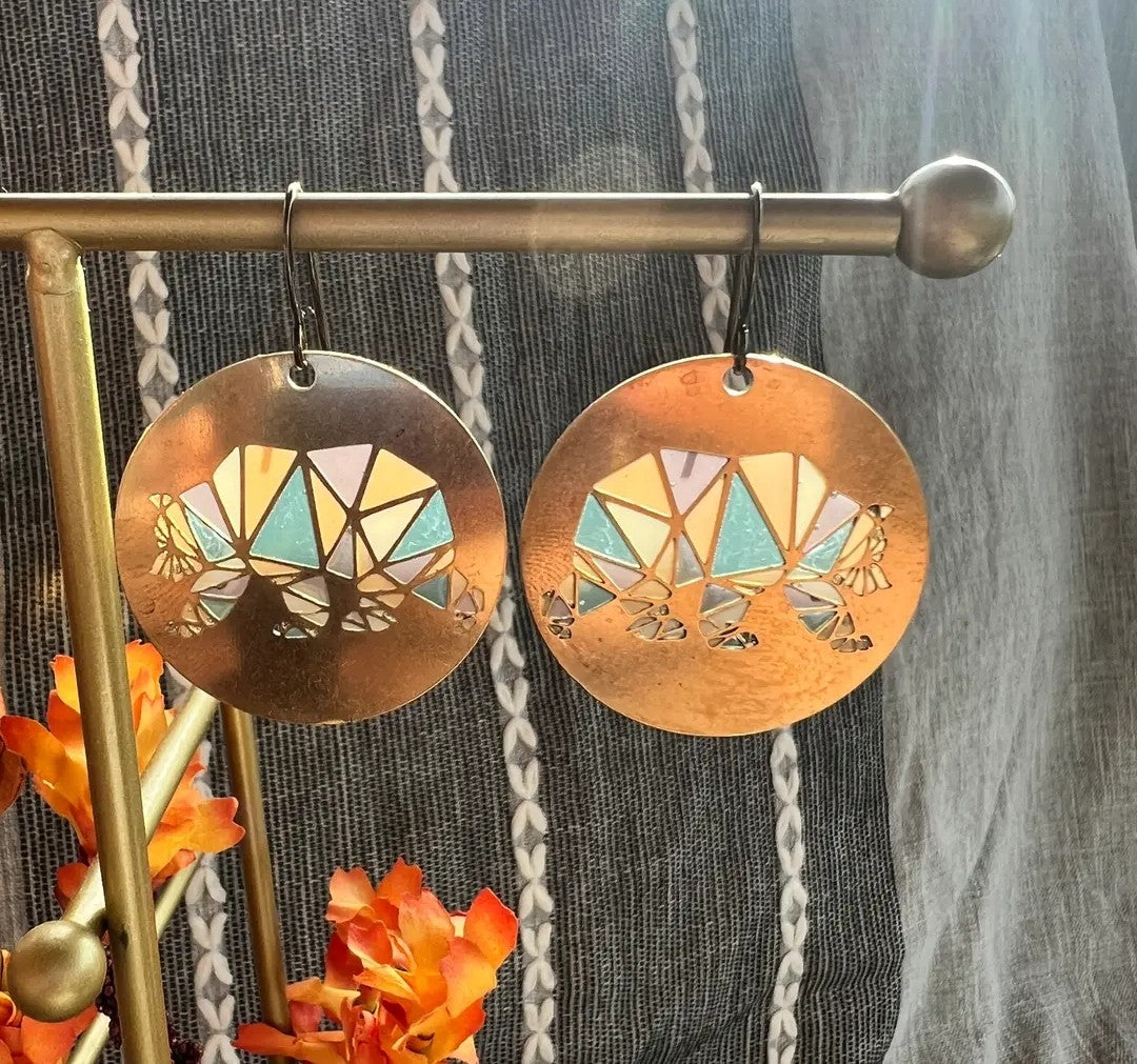 Grizzly // Stained Glass Resin Earrings