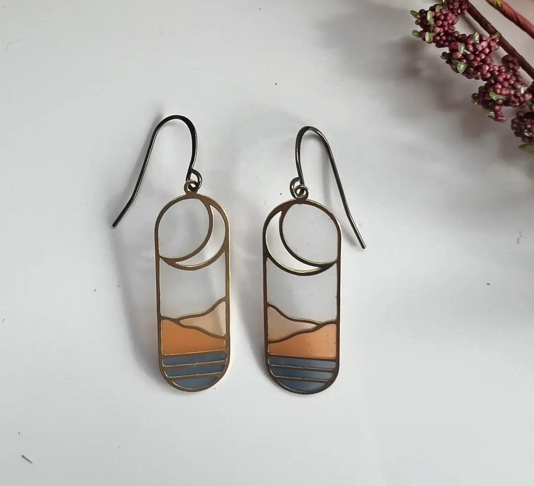 Horizon // Stained Glass Resin Earrings