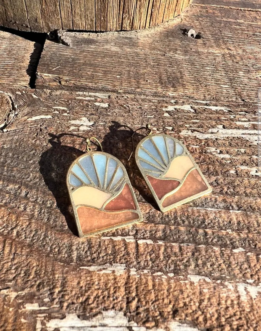 Landscapes // Stained Glass Resin Earrings