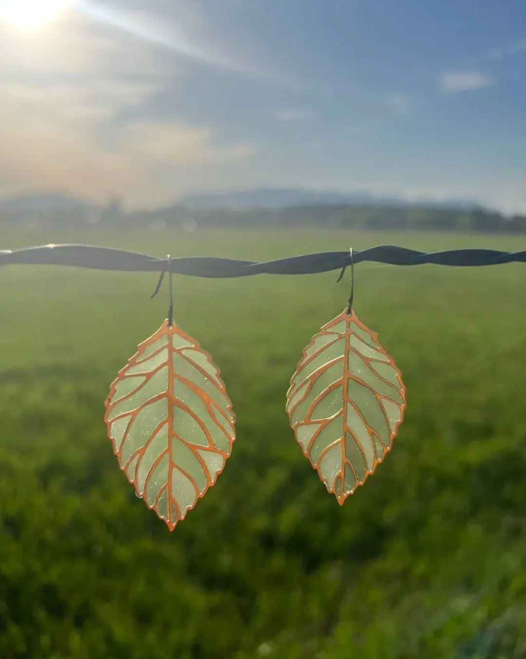 Spring Growth // Stained Glass Resin Earrings