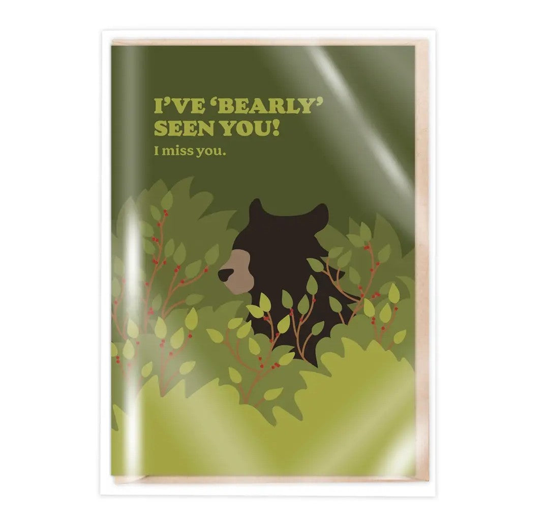 Bear Miss You Card Clear Sleeves