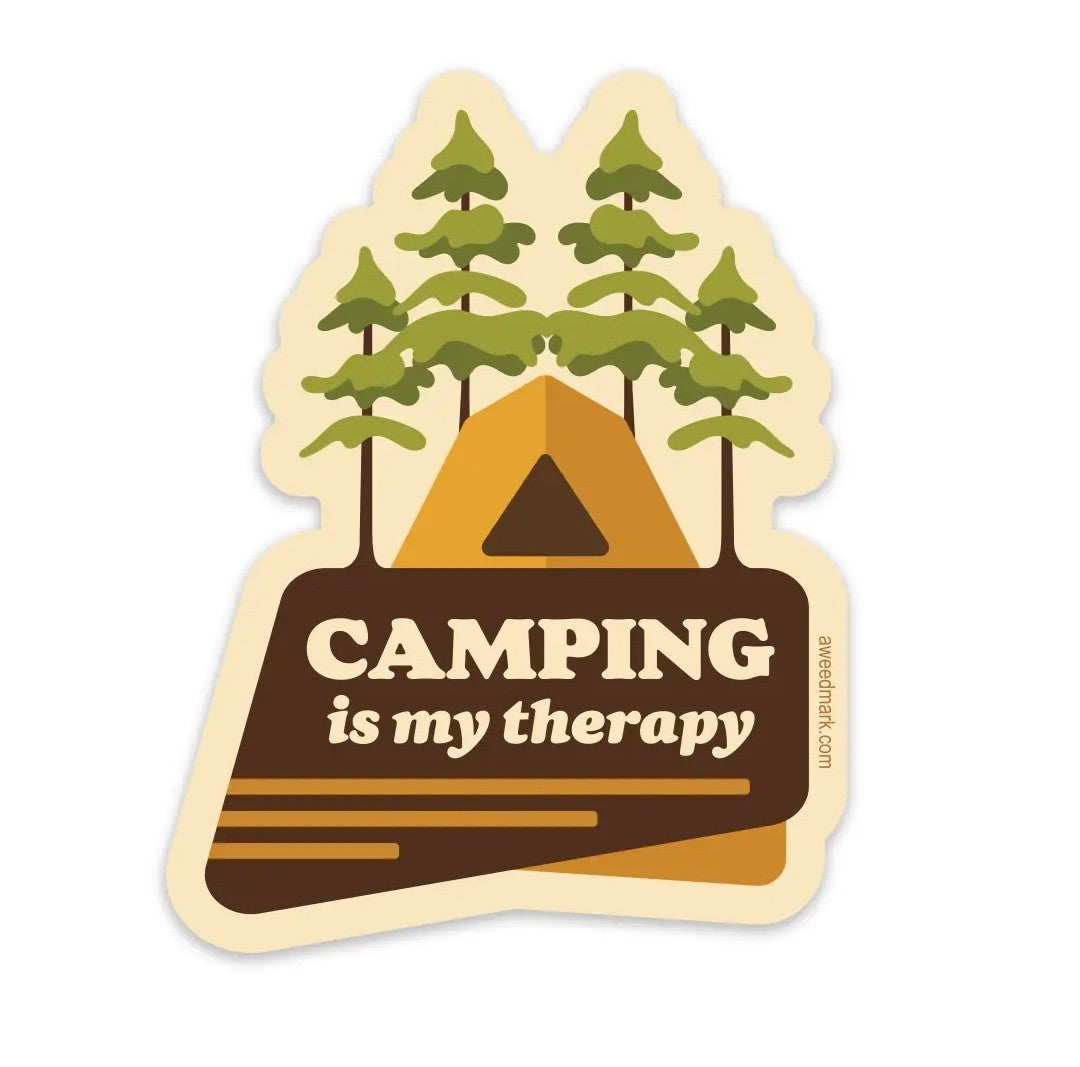 Camping Therapy Sticker