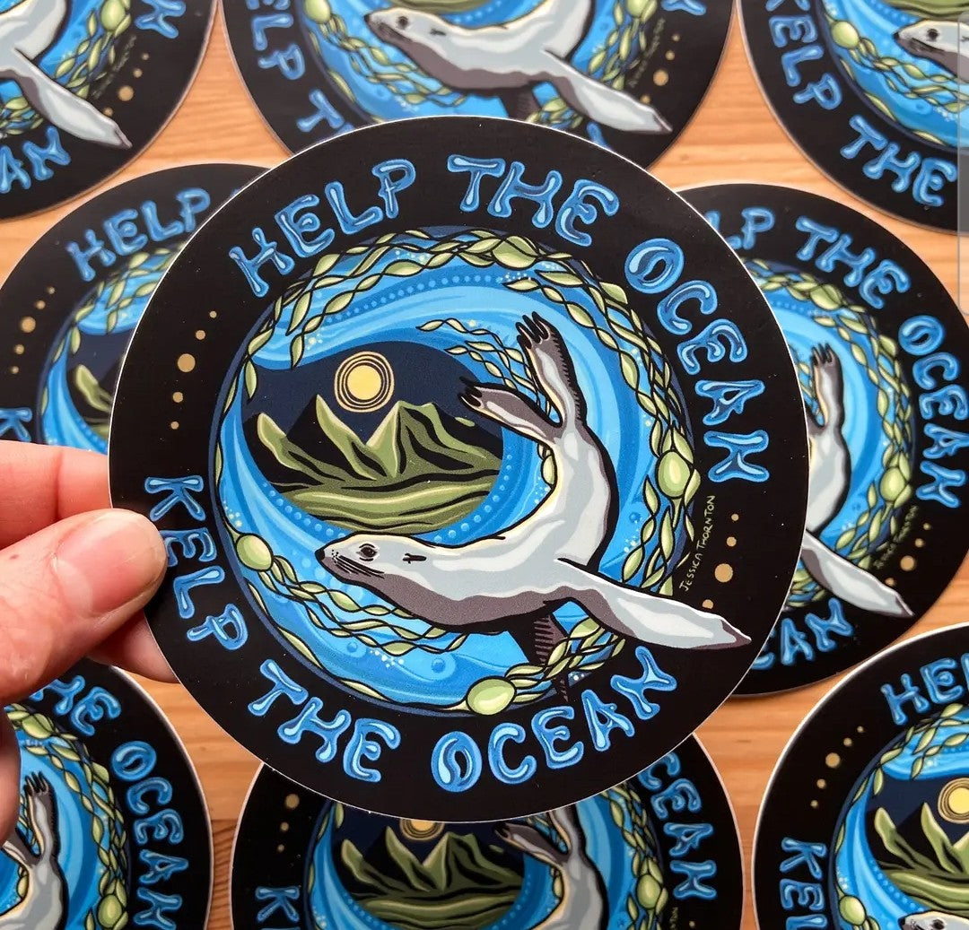 Kelp the Ocean Seal Sticker