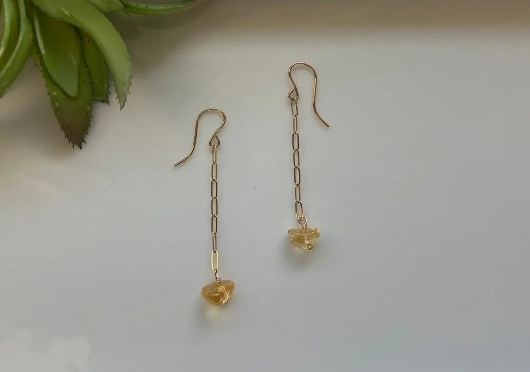 Citrine Chain Earrings