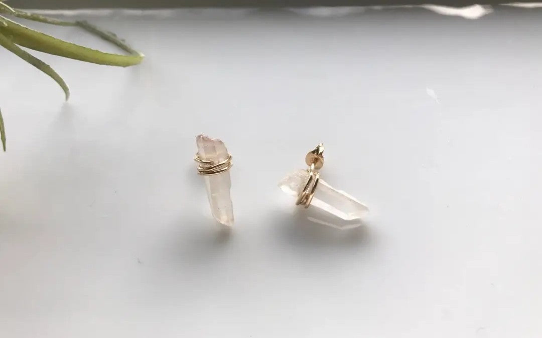 Raw Crystal Stud Earrings