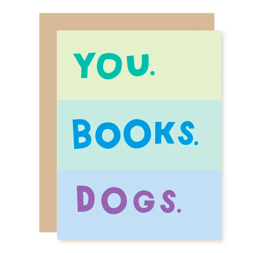 Books Dogs Friendship Card