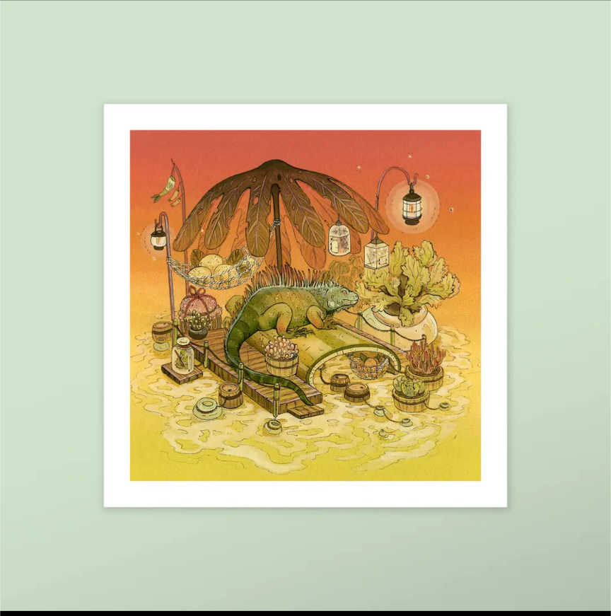 Iguana Merchant Art Print