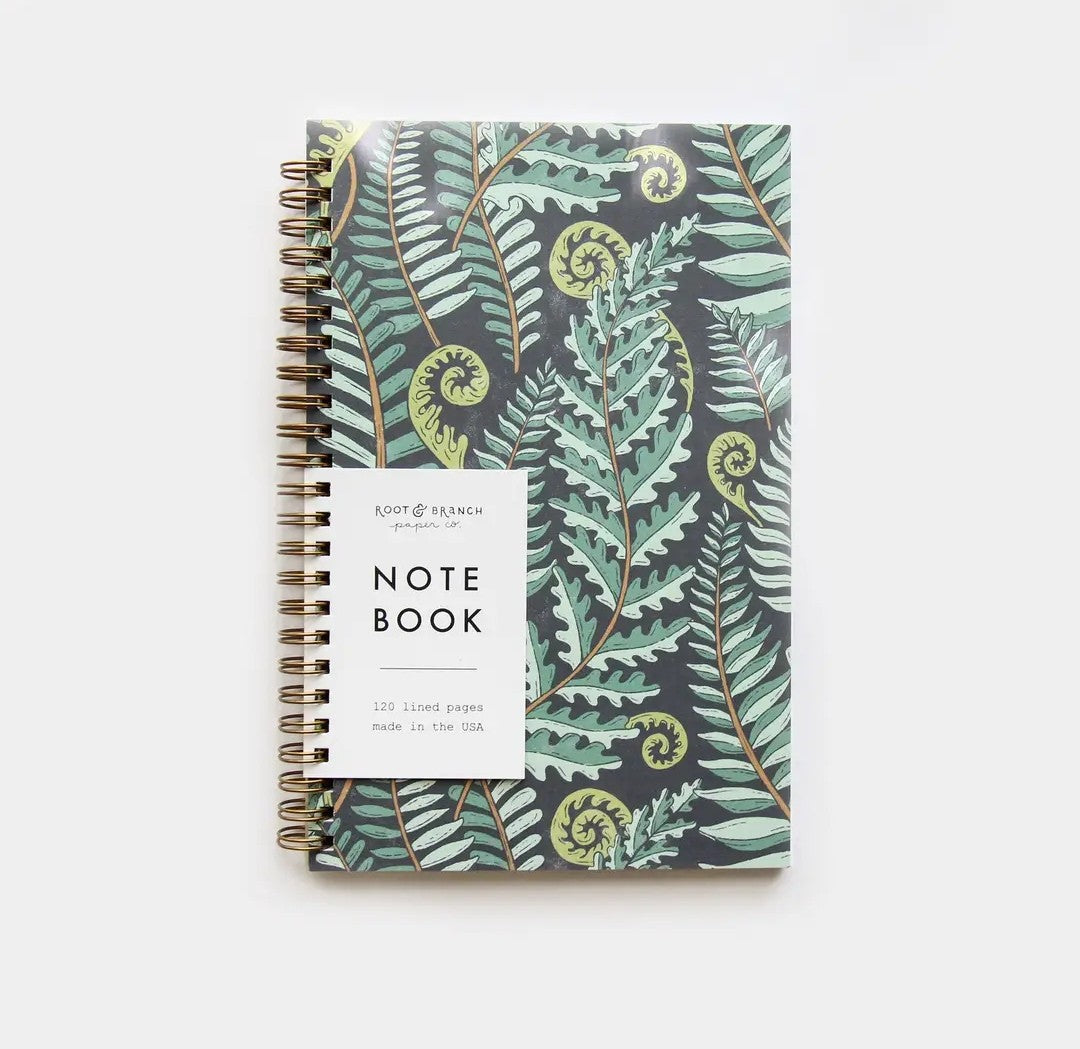 Forest Fern Spiral Bound Notepad