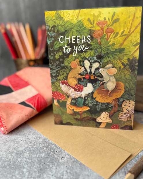 Mushroom Cheers Birthday Card