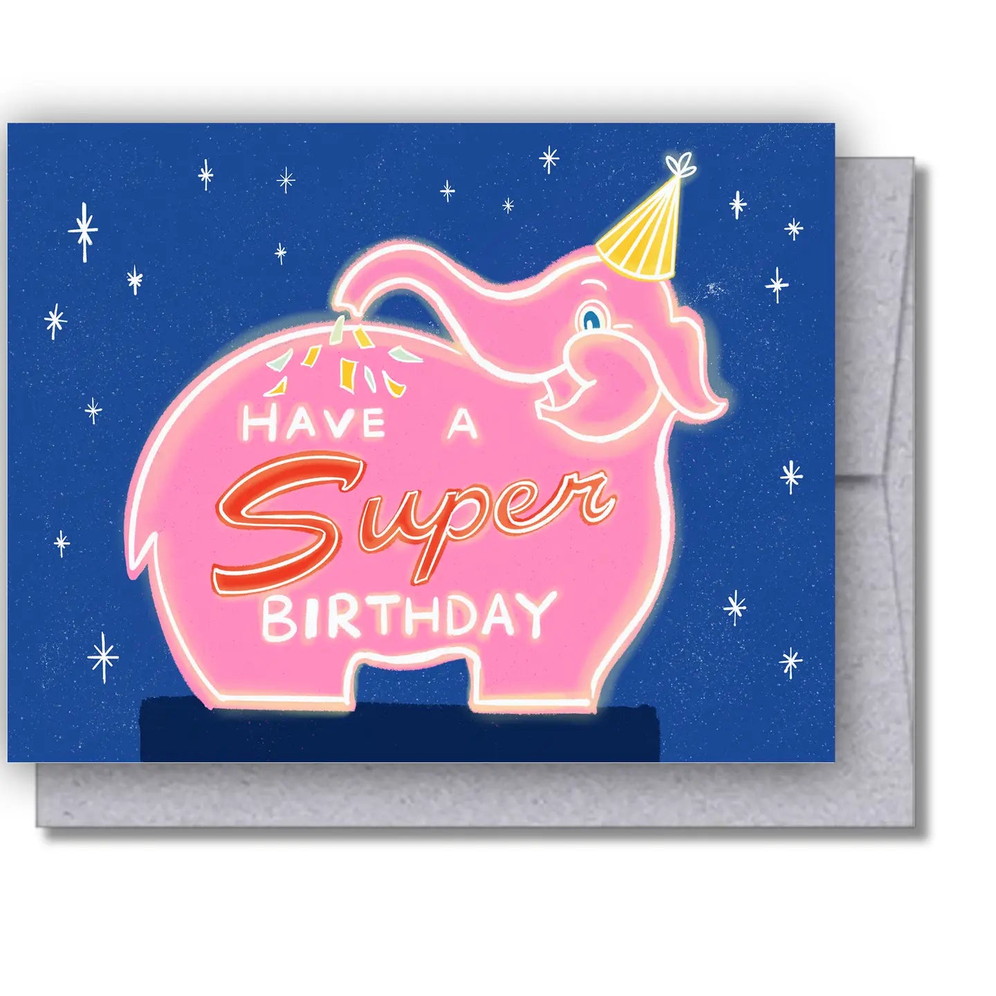 Have A Super Birthday Seattle Elephant Sign Nostalgic Card