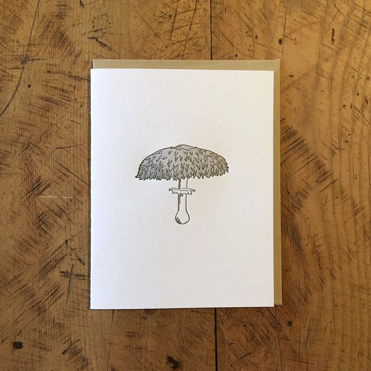 Shaggy Parasol Mushroom Blank Inside Greeting Card