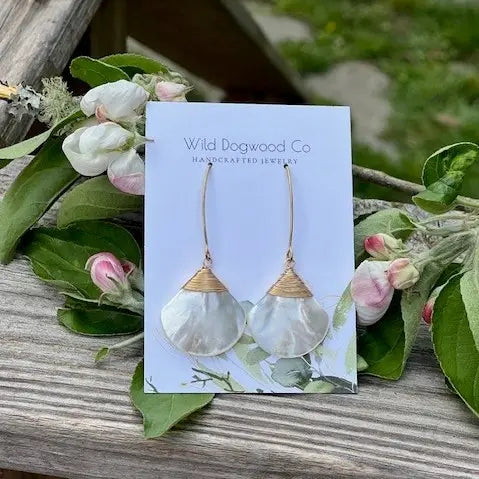 Shell Brass Earrings