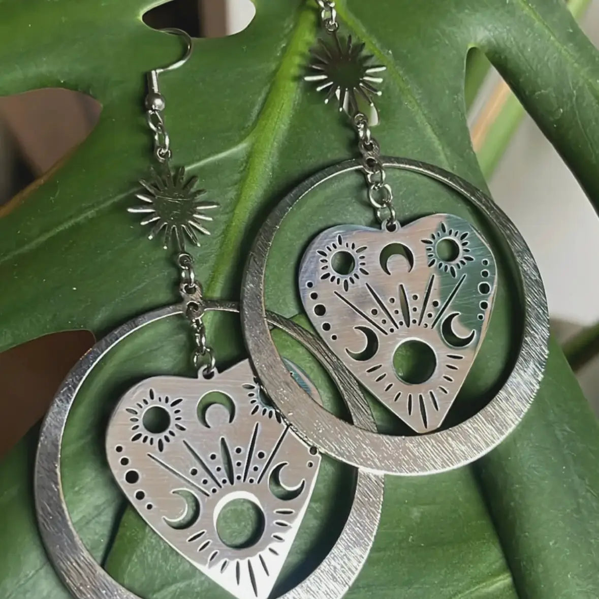 Silver La Luna Earrings