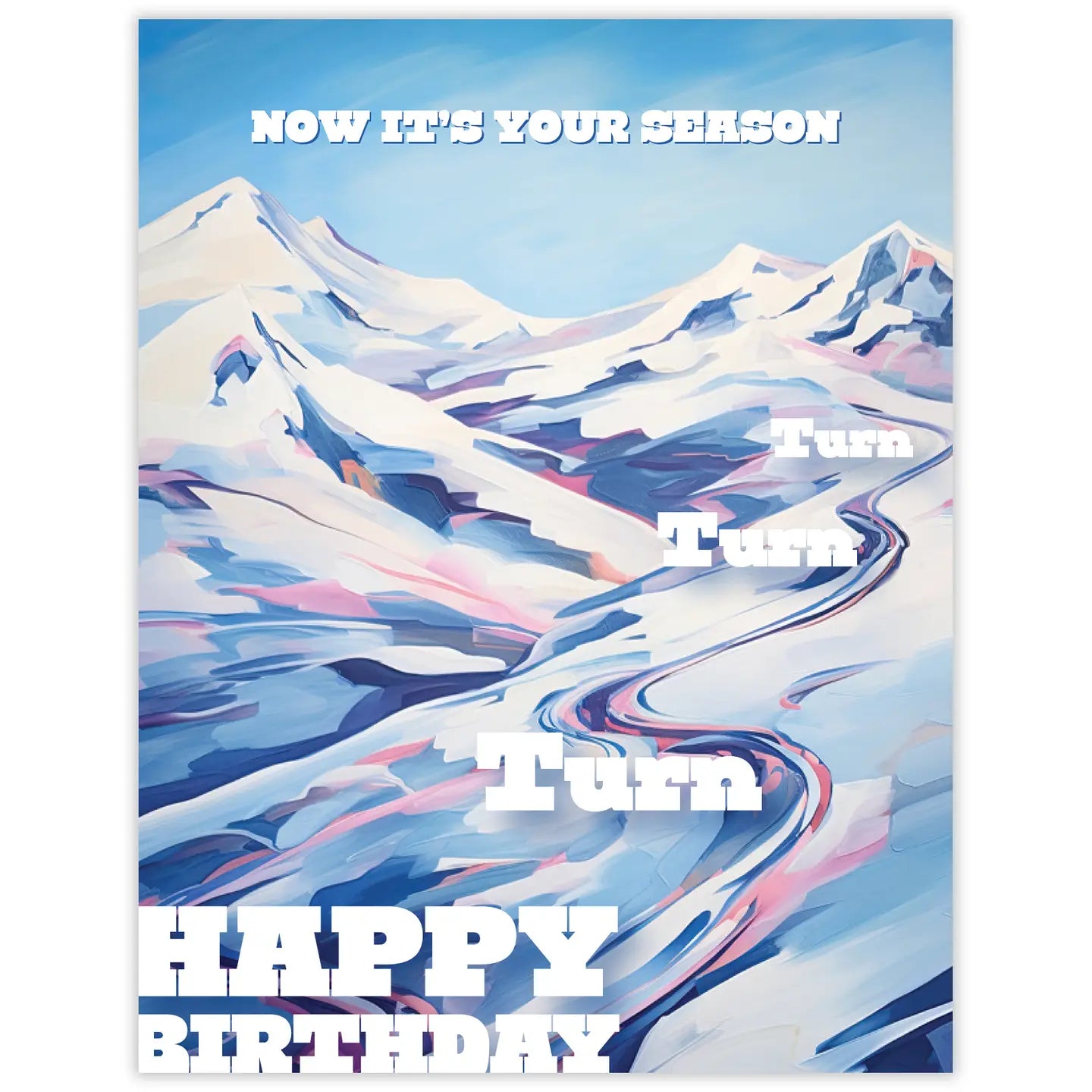 Ski Turn Birthday Greeting Card