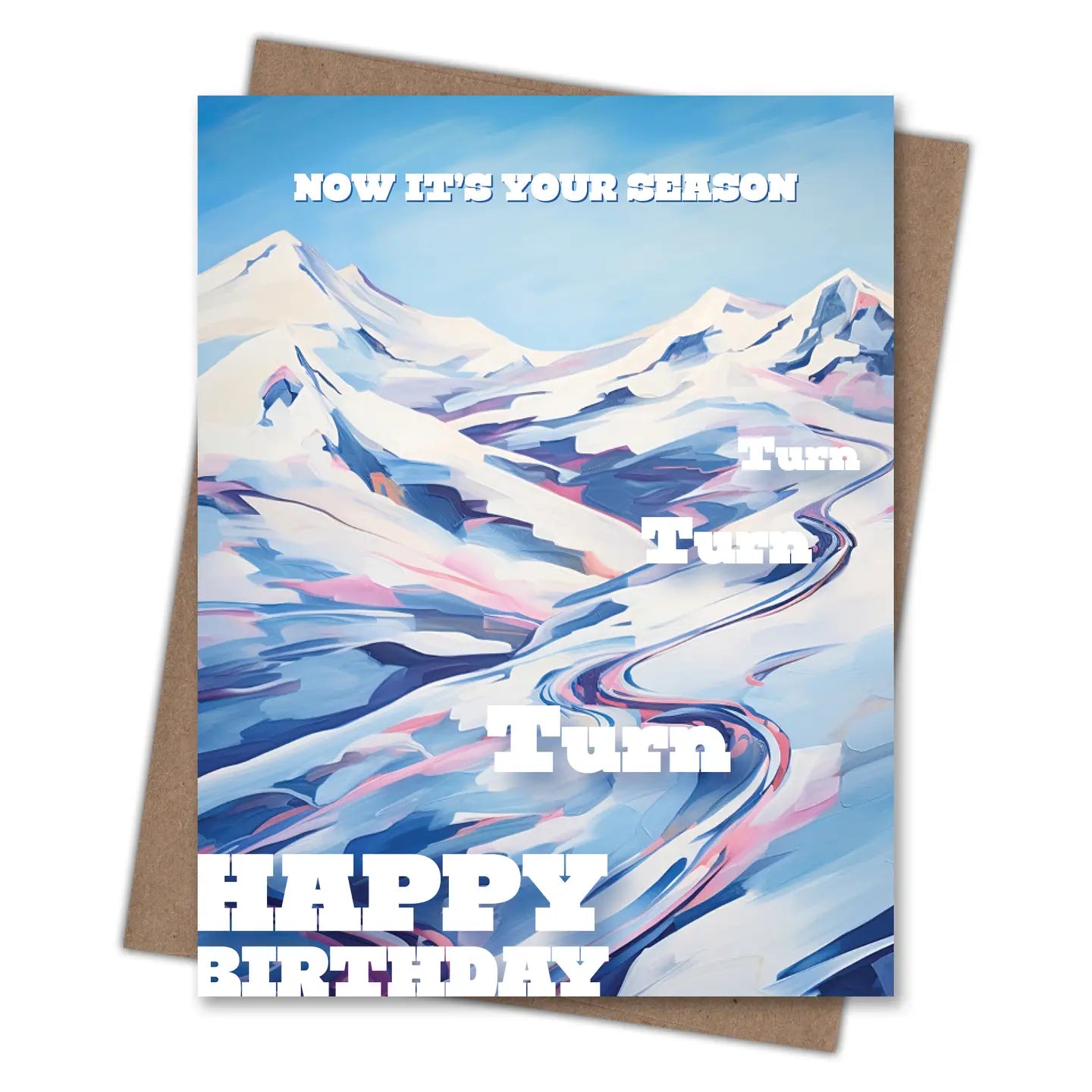 Ski Turn Birthday Greeting Card