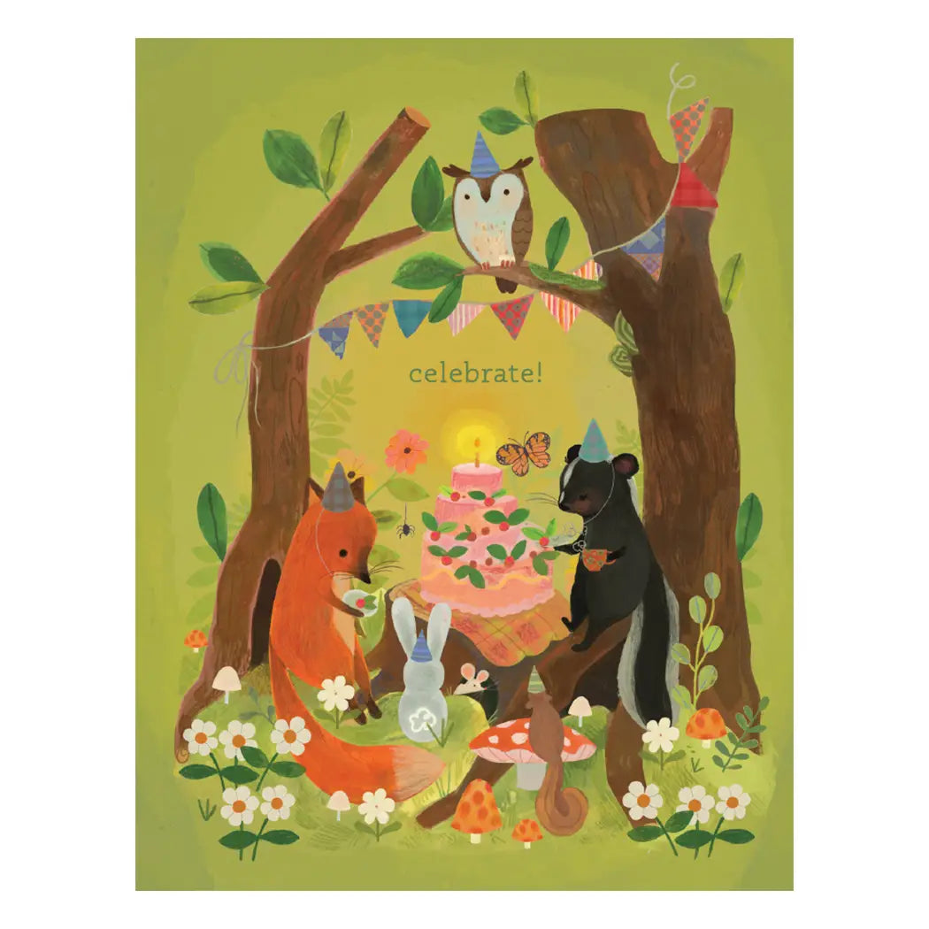 Skunk and Friends Birthday Card