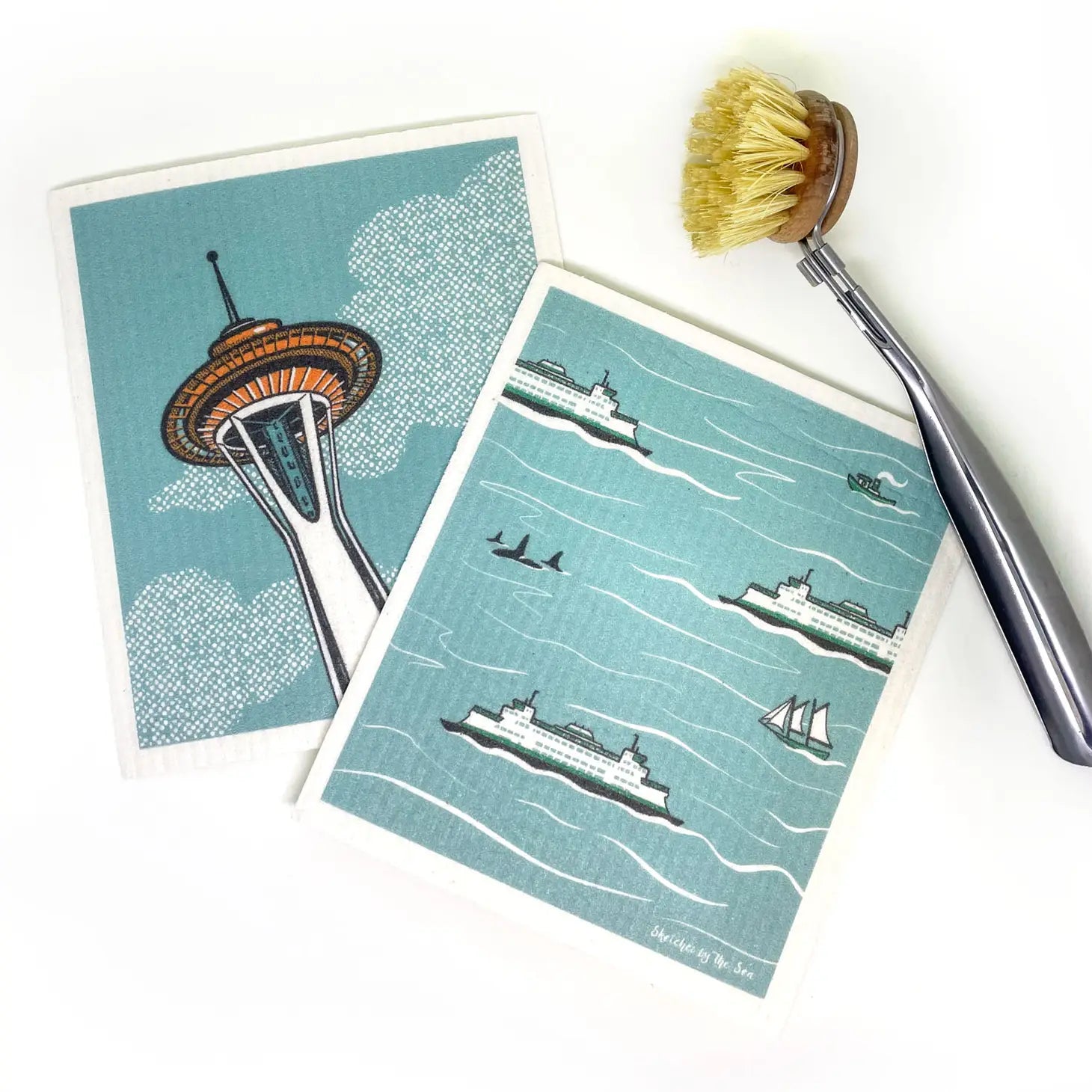 Space Needle Swedish Dish Cloth