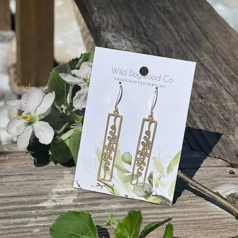 Squiggly Brass Earrings
