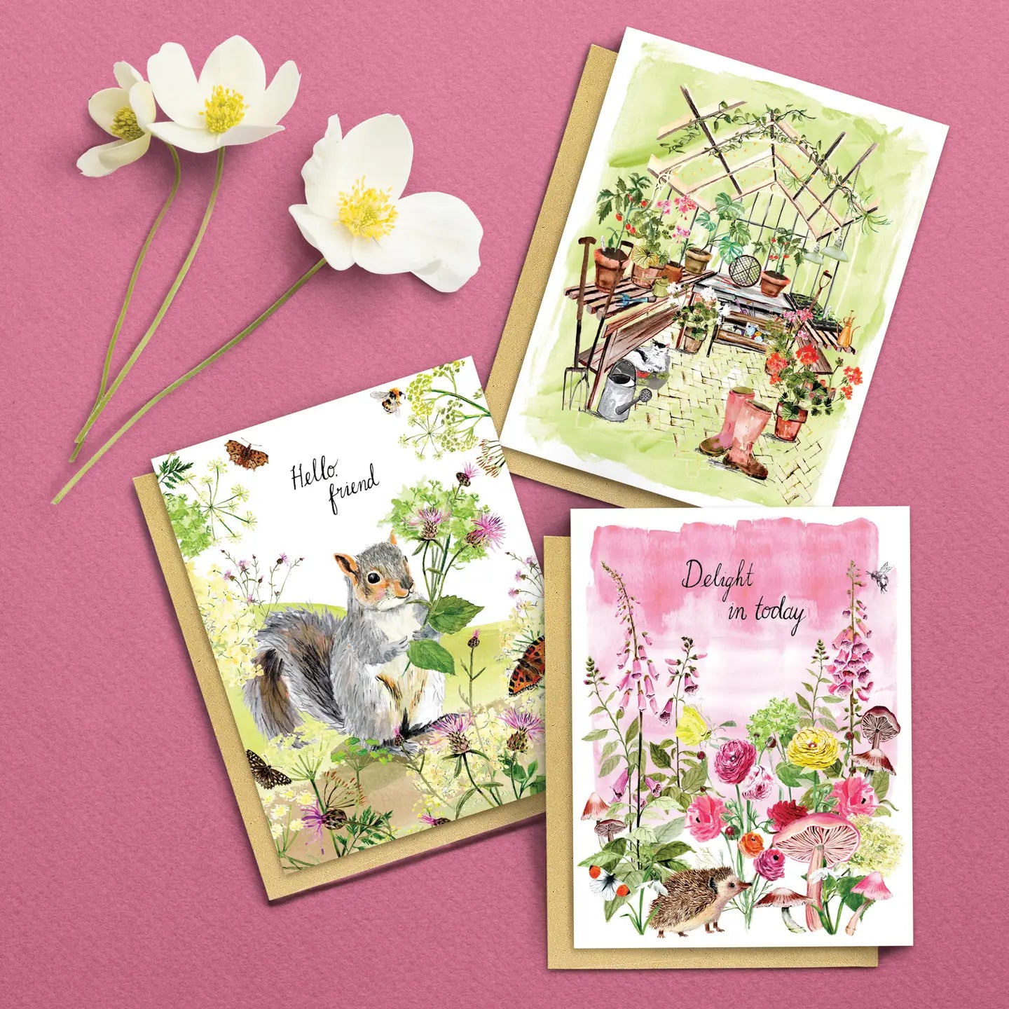 Squirrel with Flower Birthday Greeting Card