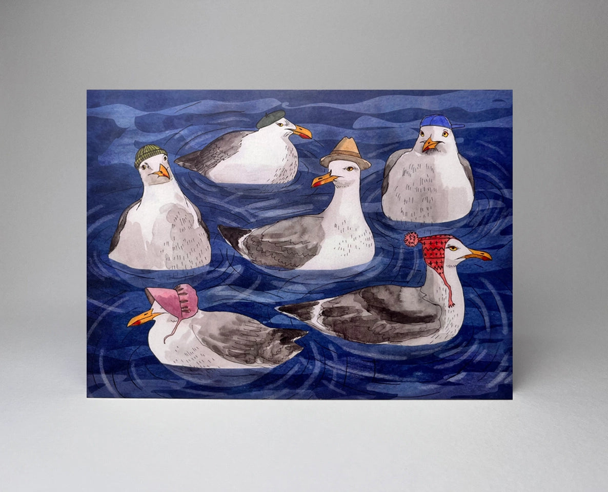 Stylish Seagulls Greeting Cards