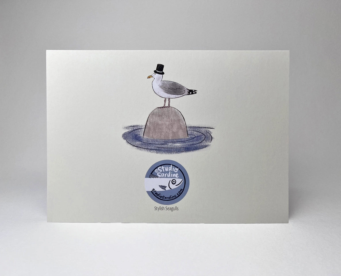 Stylish Seagulls Greeting Cards