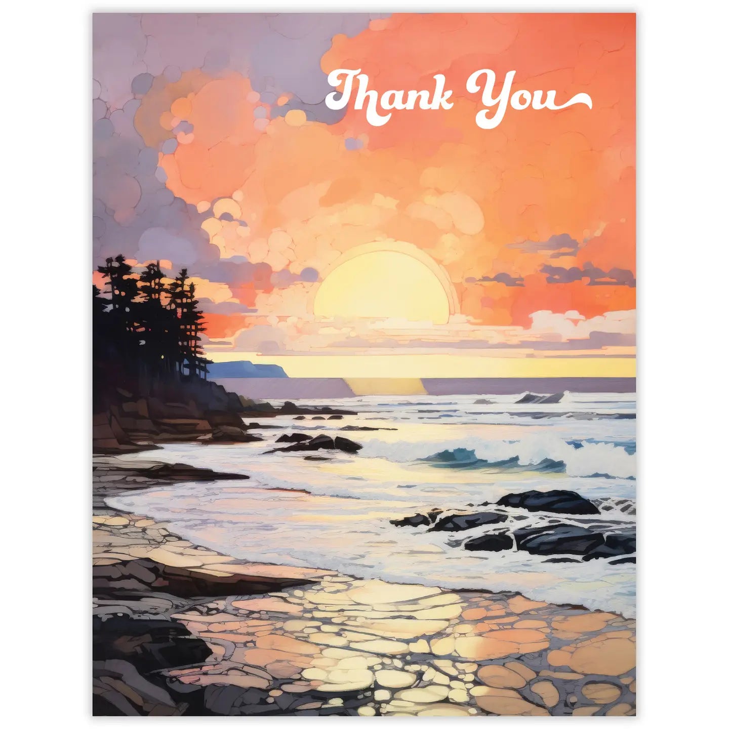 Sunrise Seashore – Recycled Thank You Card