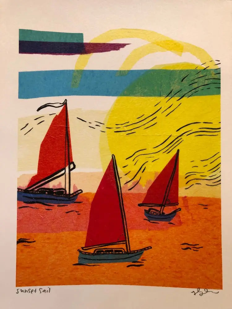 Sunset Sail Art Print