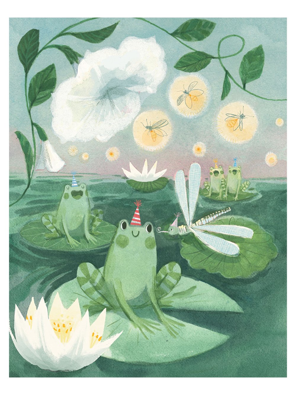 Frog Party Birthday Greeting Card